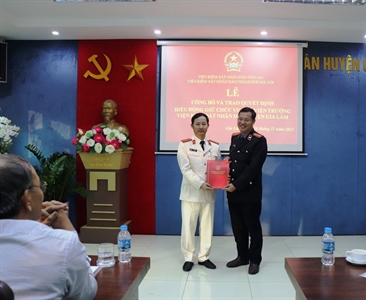 Lễ công bố và trao Quyết định điều động chức vụ Phó Viện trưởng Viện KSND...